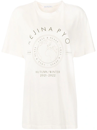 Shop Rejina Pyo Graphic-print Cotton T-shirt In Nude
