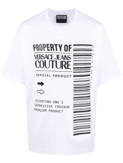 Shop Versace Jeans Couture Logo-print T-shirt In Weiss