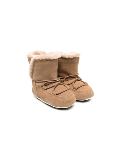 Moon Boot Baby Brown Suede Snow Boots In Neutrals