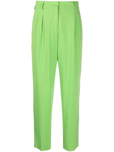 Shop Blanca Vita Straight-leg Tailored Trousers In Green