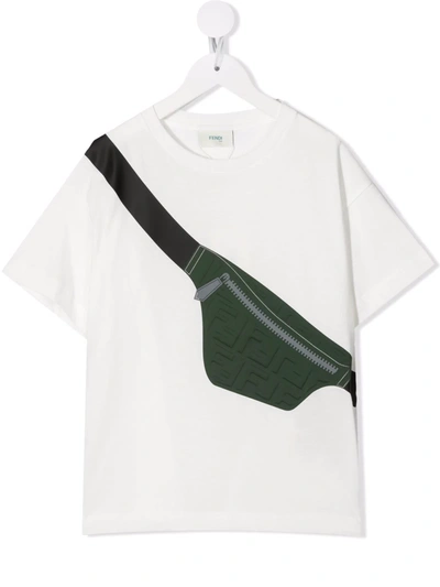 Shop Fendi Bag-print T-shirt In White