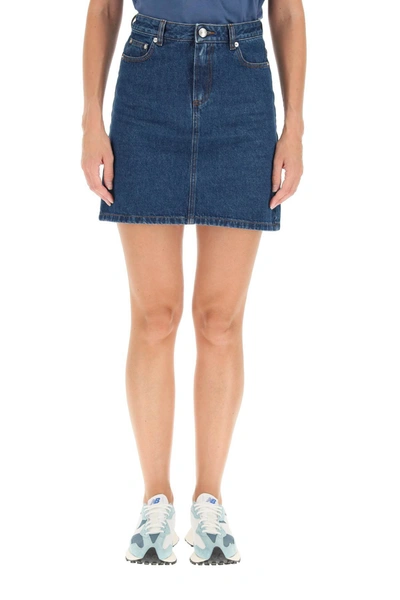Shop Apc A.p.c. Standard Denim Mini Skirt In Blue