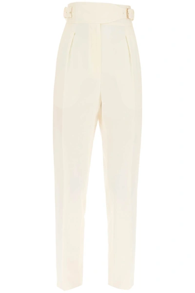 Shop Max Mara Studio Scrigno Cropped Trousers In White