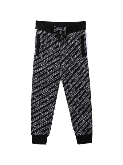 Shop Givenchy Black Jogger Pants In Nero/bianco