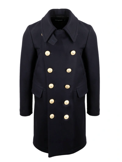 Shop Dsquared2 Mid Peacoat In Blue