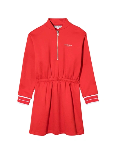 Shop Givenchy Red Sweatshirt Dress In Rosso