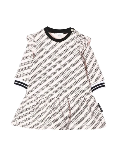 Shop Givenchy Pink Baby Girl Dress In Rosa/nero