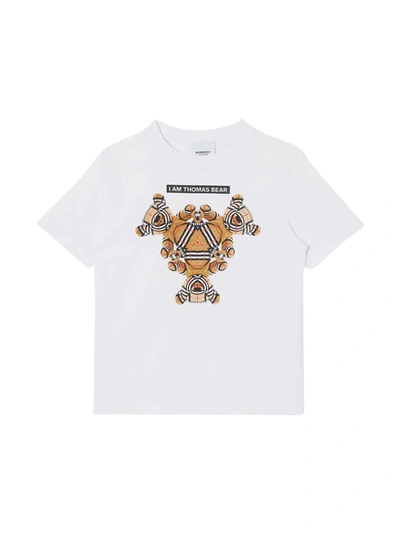 Shop Burberry Unisex White T-shirt In Bianco