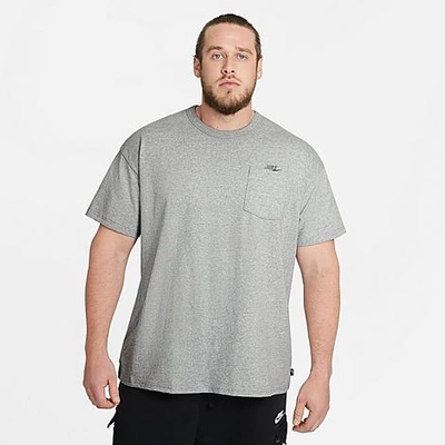 Shop Nike Sportswear Club T-shirt In Dark Grey Heather/black