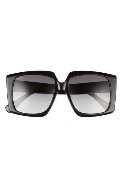 Shop Max Mara 56mm Gradient Square Sunglasses In Blk/smk