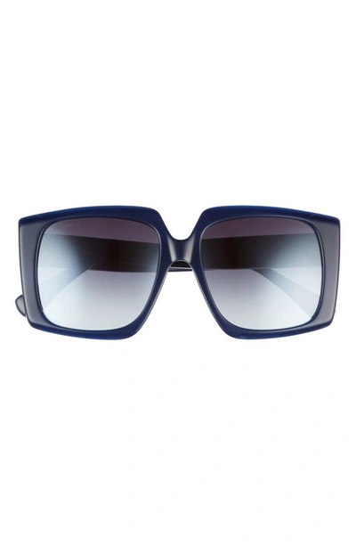 Shop Max Mara 56mm Gradient Square Sunglasses In Opal/ Blue