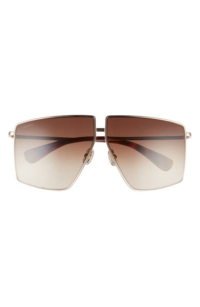 Shop Max Mara 64mm Gradient Oversize Geometric Sunglasses In Gld/ Hav/ Brn