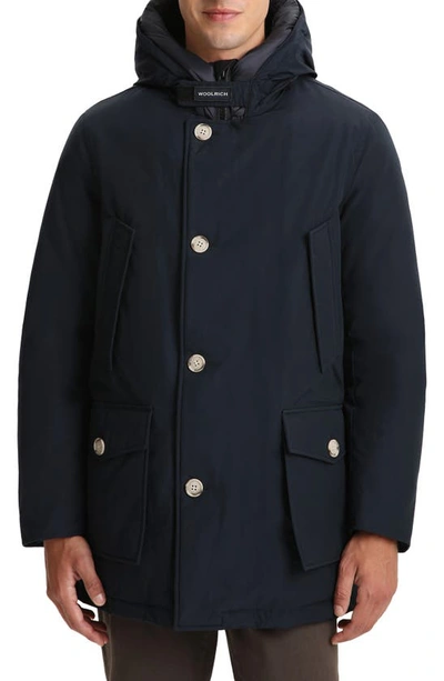 Shop Woolrich Arctic Down Parka In Melton Blue