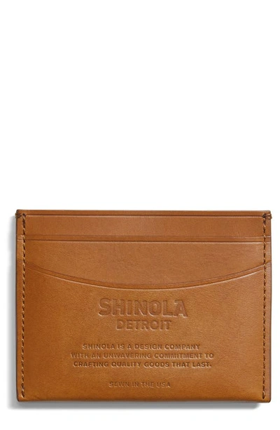 Shop Shinola Pocket Card Case In Tan