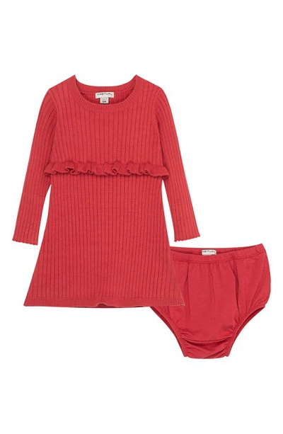 Shop Habitual Girl Long Sleeve Dress & Bloomers In Red