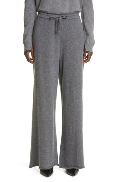 Shop Jil Sander Cashmere Knit Wide Leg Pants In Medium Grey