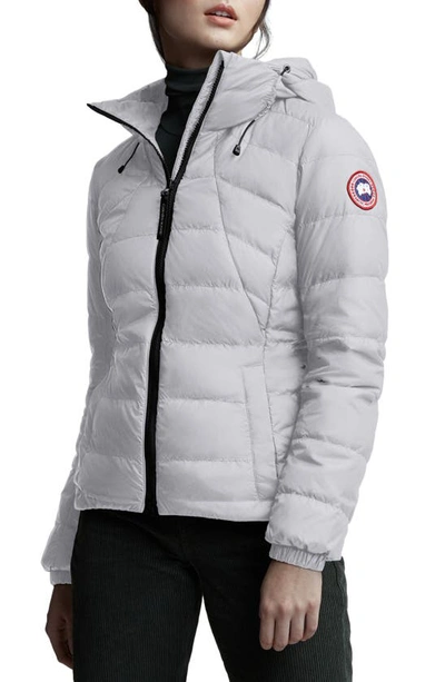 Shop Canada Goose Abbott Packable Hooded 750 Fill Power Down Jacket In Silverbirch