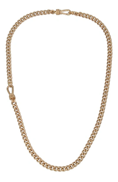 Shop Allsaints Albert Curb Chain Necklace In Warm Brass