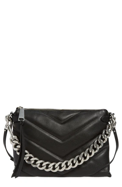 Shop Rebecca Minkoff Edie Maxi Leather Crossbody Bag In Black