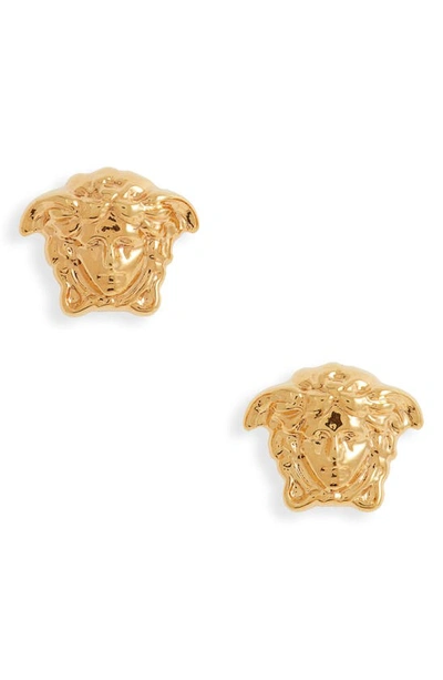 Shop Versace Palazzo Medusa Stud Earrings In Warm Gold