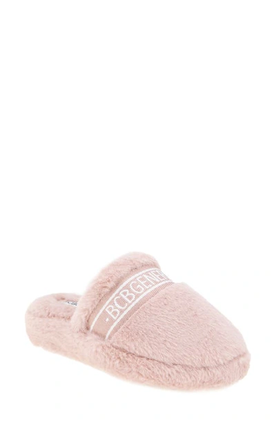 Shop Bcbgeneration Sasha Faux Fur Slipper In Blush