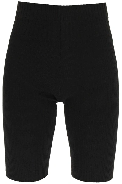 Shop Adamo Ribbed Knit Shorts In Black