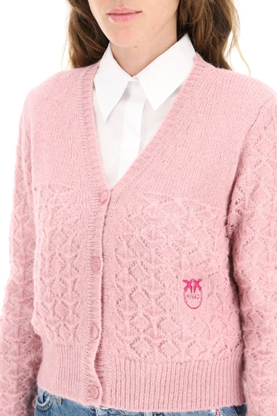 Shop Pinko Vermentino Cardigan In Pink