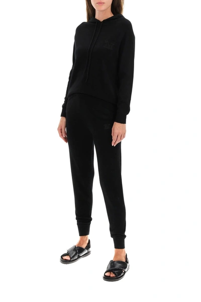 Shop Max Mara Delta Wool And Cashmere Knit Joggers In Black