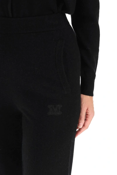 Shop Max Mara Delta Wool And Cashmere Knit Joggers In Black