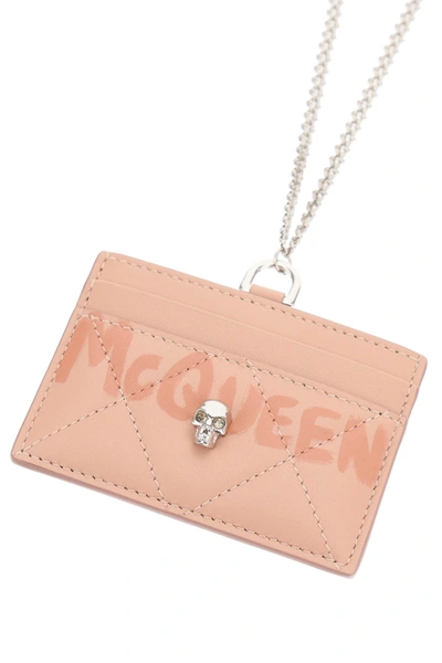 Shop Alexander Mcqueen Cardholder With Chain In Pink