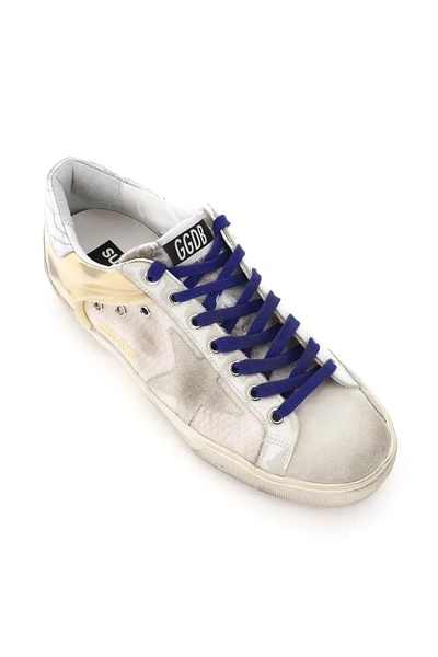 Shop Golden Goose Super Star Sneakers In White,grey