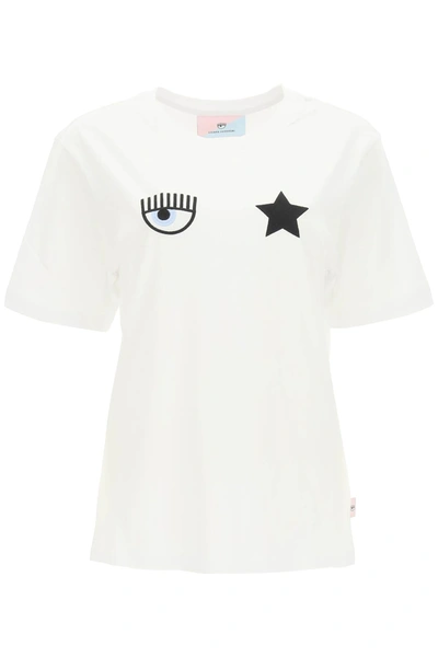 Shop Chiara Ferragni Eye Star T-shirt In White