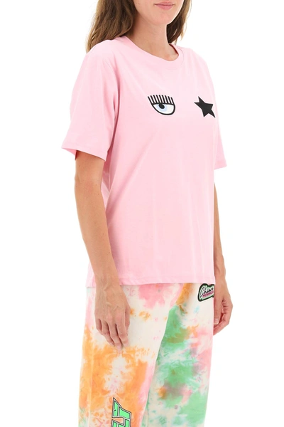 Shop Chiara Ferragni Eye Star T-shirt In Pink