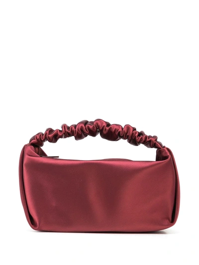 Shop Alexander Wang Scrunchie Satin Mini Bag In Red