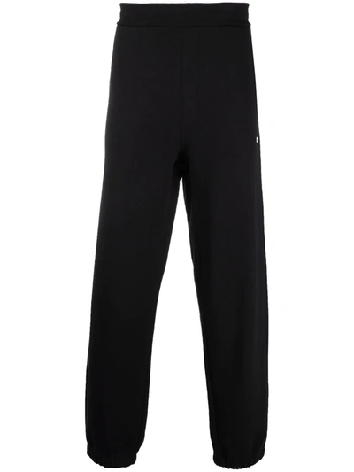 Msgm Logo-print Tapered Track Pants In Black