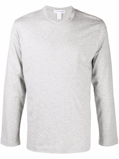 Shop Comme Des Garçons Shirt Logo-print Long-sleeve T-shirt In Grey