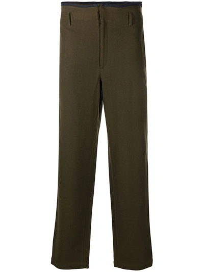 Pre-owned Versace 1980s High-waisted Straight-leg Trousers In Brown