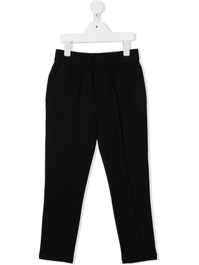Shop Emporio Armani Elasticated Waist Trousers In Blue