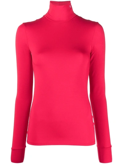 Raf Simons Roll-neck Jersey Top In Red
