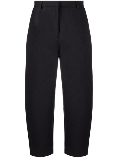 Shop Totême Balloon-leg Cropped Tailored Trousers In Black