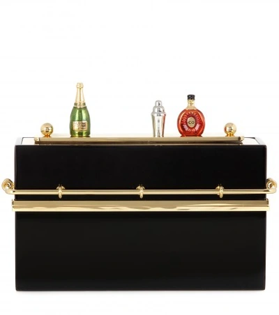 Charlotte Olympia Mini Bar Gold-tone And Perspex Clutch In Black