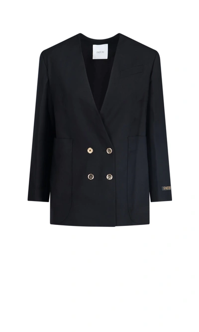 Shop Patou Double-breasted Blazer In Black