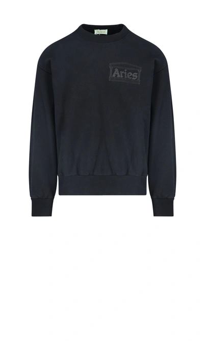 Shop Aries "premium Temple" Sweatshirt In Black