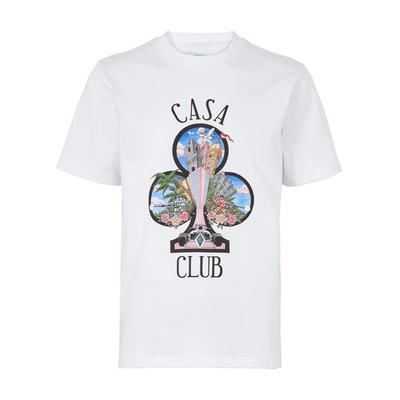 Shop Casablanca Casa Club T-shirt In White Casa Club