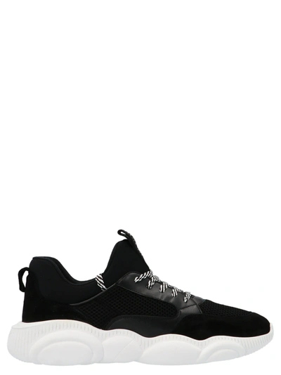 Shop Moschino Men's Black Fabric Sneakers