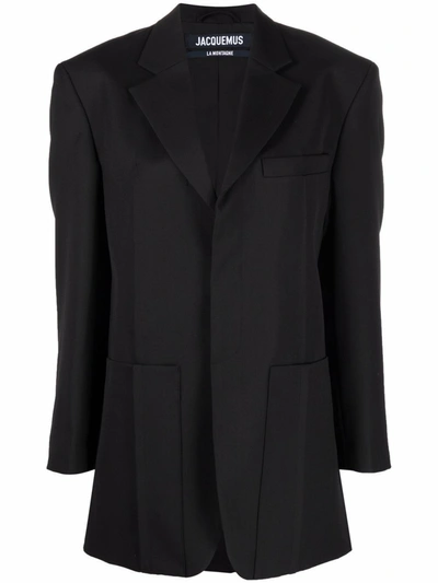 Shop Jacquemus Women's Black Wool Blazer