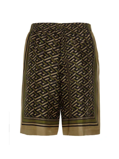 Shop Versace Men's Multicolor Silk Shorts