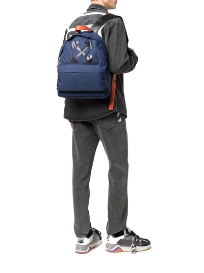 Shop Off-white Men's Blue Polyamide Backpack