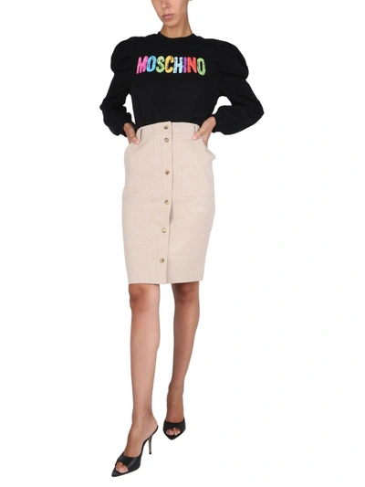 Shop Moschino Women's Beige Other Materials Skirt