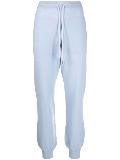 Shop Barrie Drawstring Cashmere Trackpants In Blue